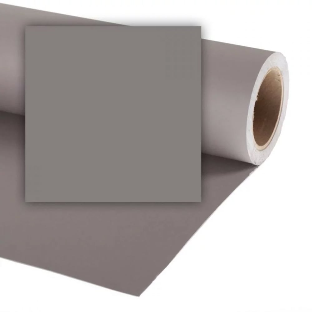 Roll of gray paper with a square sample on a white background