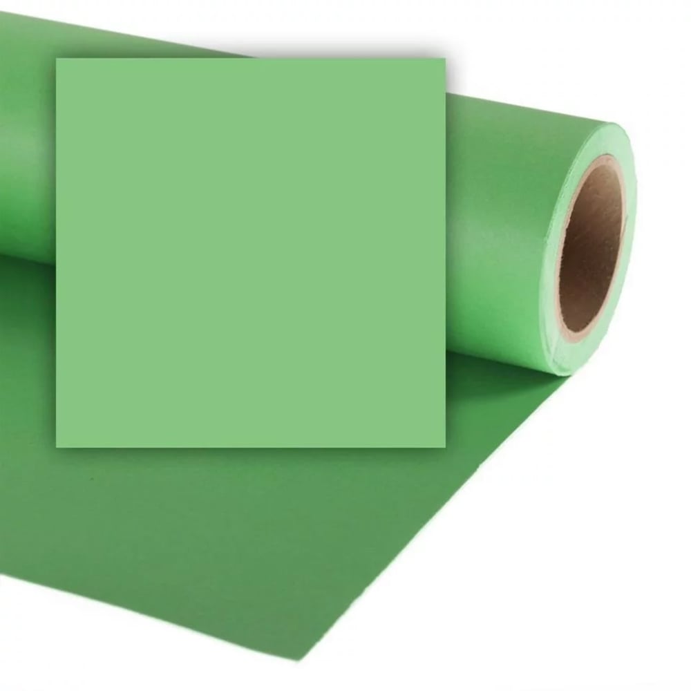 Roll of green paper on a white background