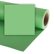 Roll of green paper on a white background