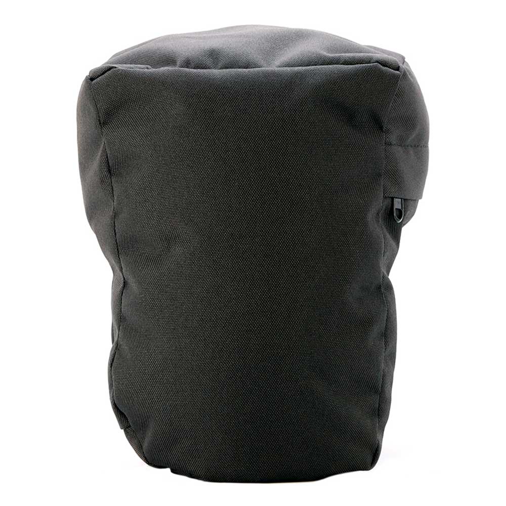 Badger Gear Snug‑Fit Mini Beanbag in filled form, with grey fabric cover contoured for camera support, featuring a low-profile cushioned base and compact size ideal for stabilizing cameras on uneven surfaces.