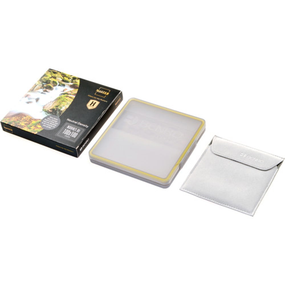 Benro 100x100mm MasterH Series ND 3.0 10-stop neutral density filter for long-exposure photography.