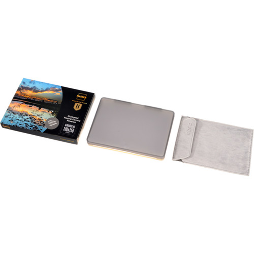 Benro 100x150mm MasterH reverse-graduated ND 0.9 filter, 3-stop hard-edge filter for sunrise and sunset photography.