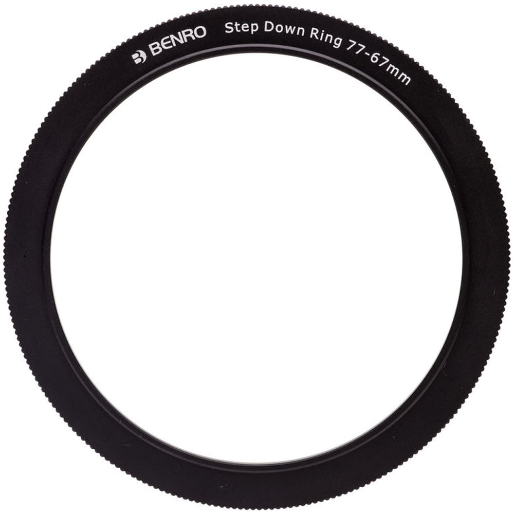 Benro 77-67mm Step-Down Ring – allows 67mm filters to be used on lenses with a 77mm thread, ideal for adapting filter sizes.