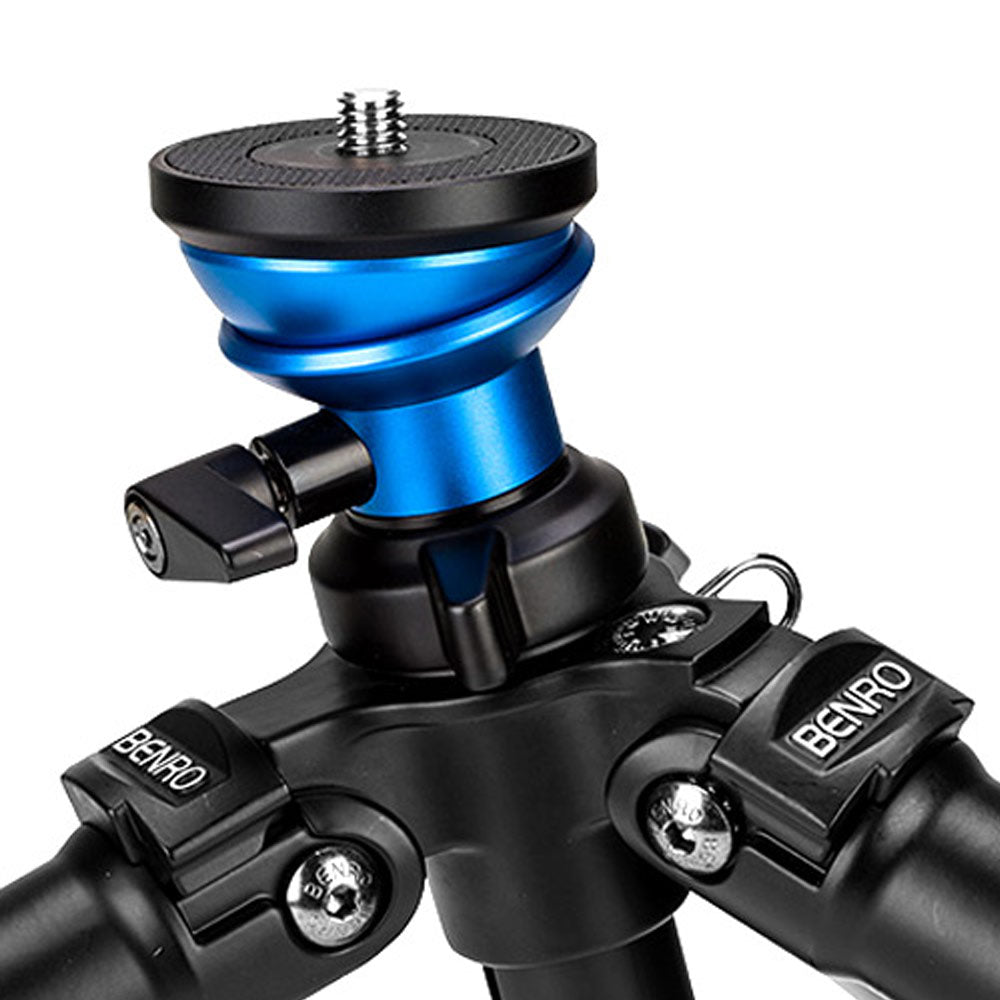 Benro A3573F aluminium tripod with flip‑lock legs and S6Pro fluid video head with pan bar.