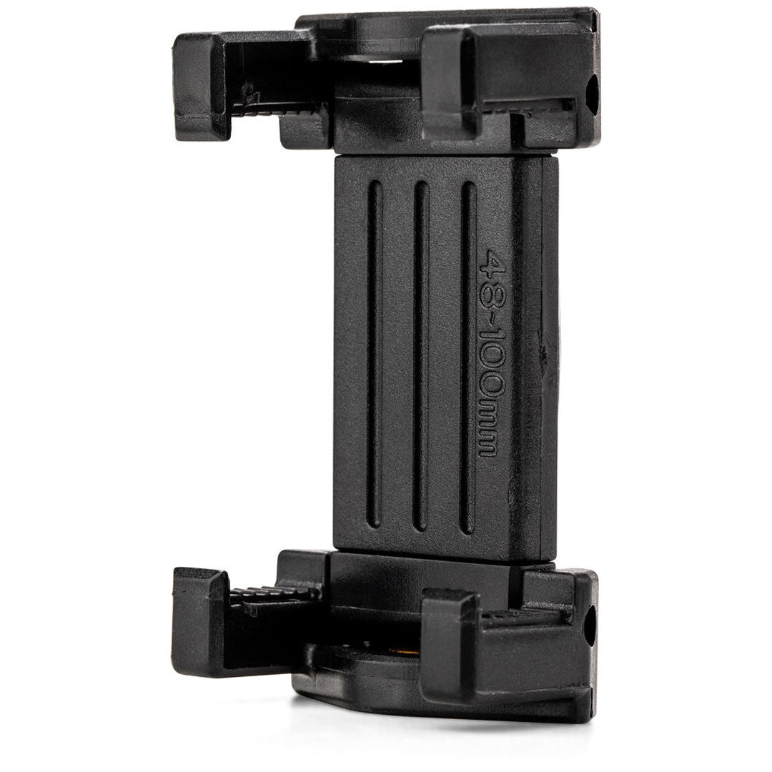 Benro BK15 tabletop tripod and selfie stick in black, featuring adjustable legs and telescopic extension with a 1/4‑inch mount for smartphones—ideal for stable shots and handheld selfies.