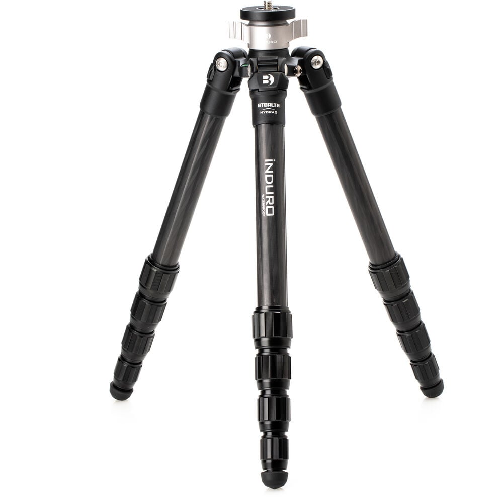 Benro Induro Hydra 2 Waterproof Carbon Fibre Tripod, lightweight, strong, and weather-resistant support for outdoor photography.