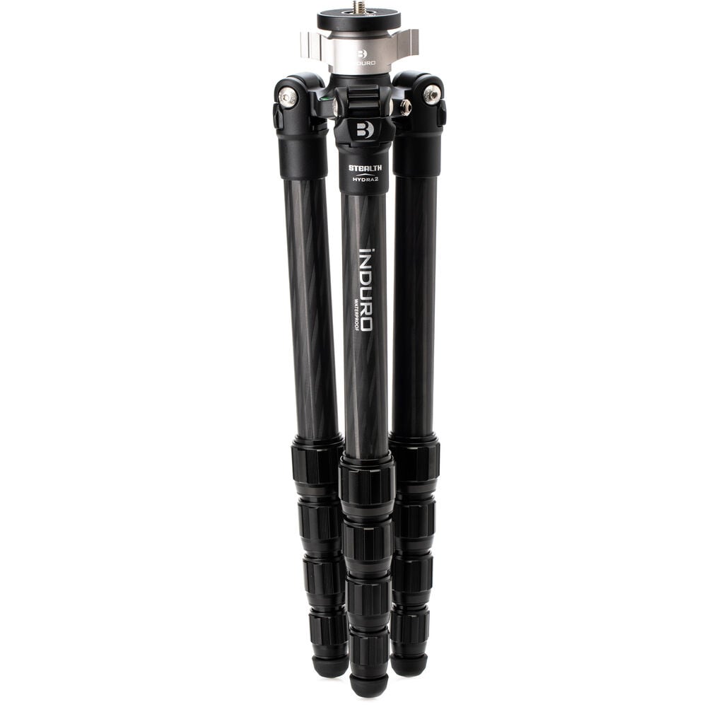 Benro Induro Hydra 2 Waterproof Carbon Fibre Tripod, lightweight, strong, and weather-resistant support for outdoor photography.