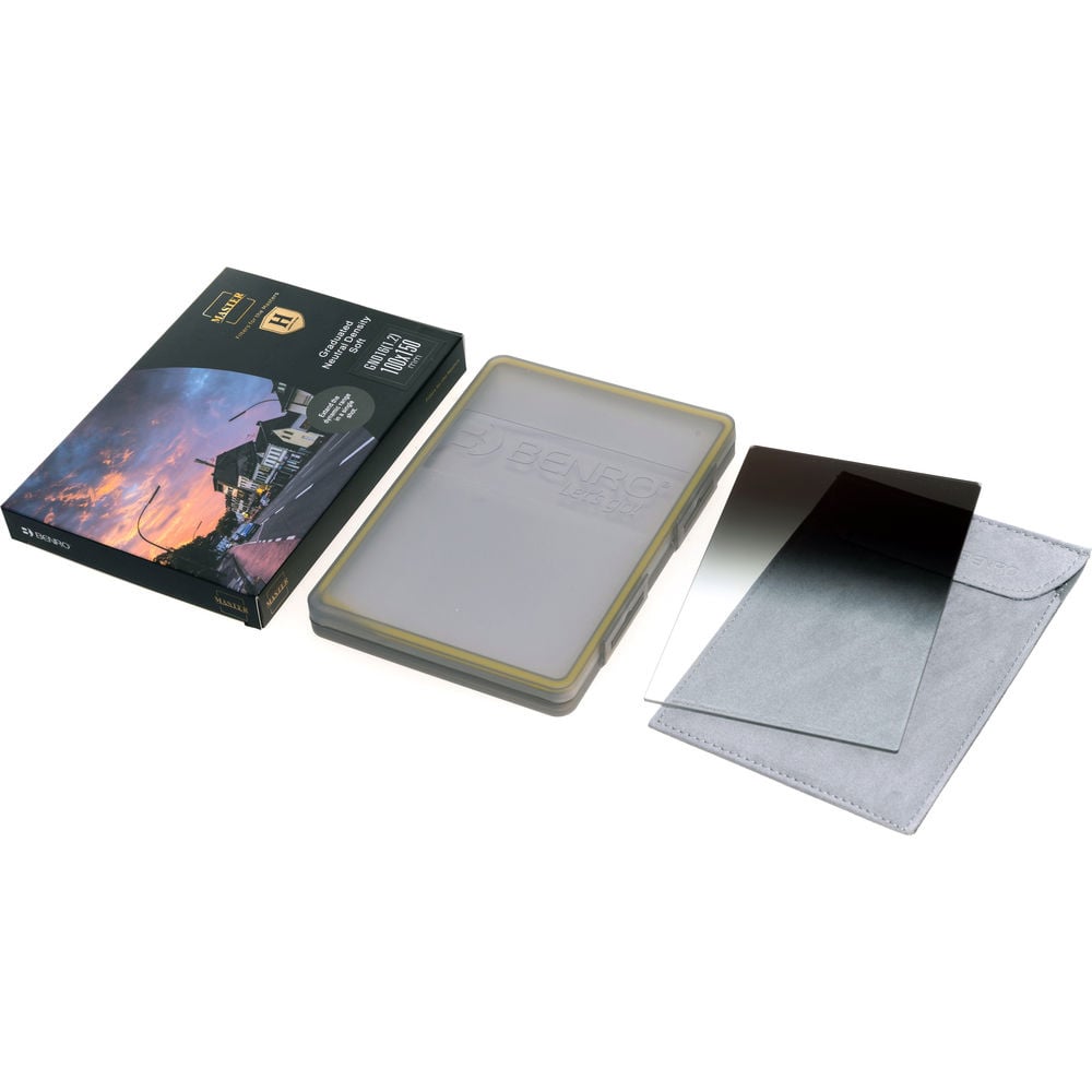 Benro 100x150mm MasterH Soft-Edge Graduated ND 1.2 Filter, 4-stop filter for balanced skies and landscapes.