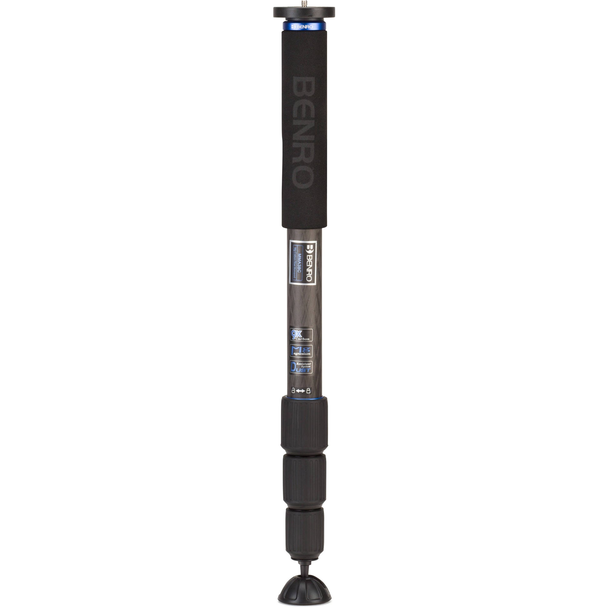 Black monopod with Benro branding on a white background