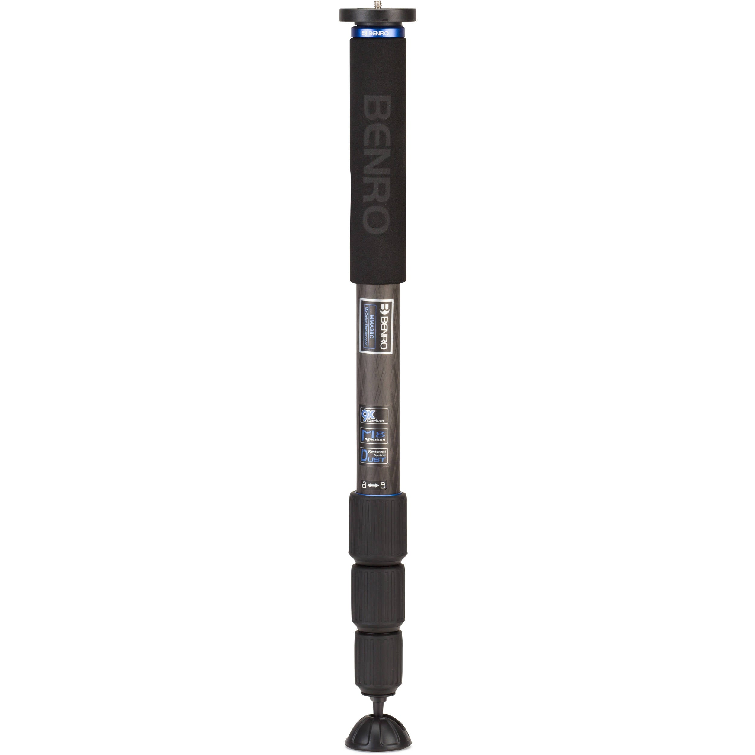 Black monopod with Benro branding on a white background