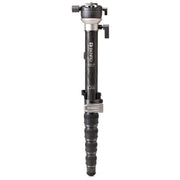 Benro SupaDupa carbon‑fiber monopod with twist‑lock sections and built‑in pan‑tilt head, rubber or spiked rotating foot