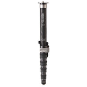 Benro SupaDupa carbon-fiber monopod with integrated pan‑tilt head, twist‑lock sections and spiked/rubber rotating foot.