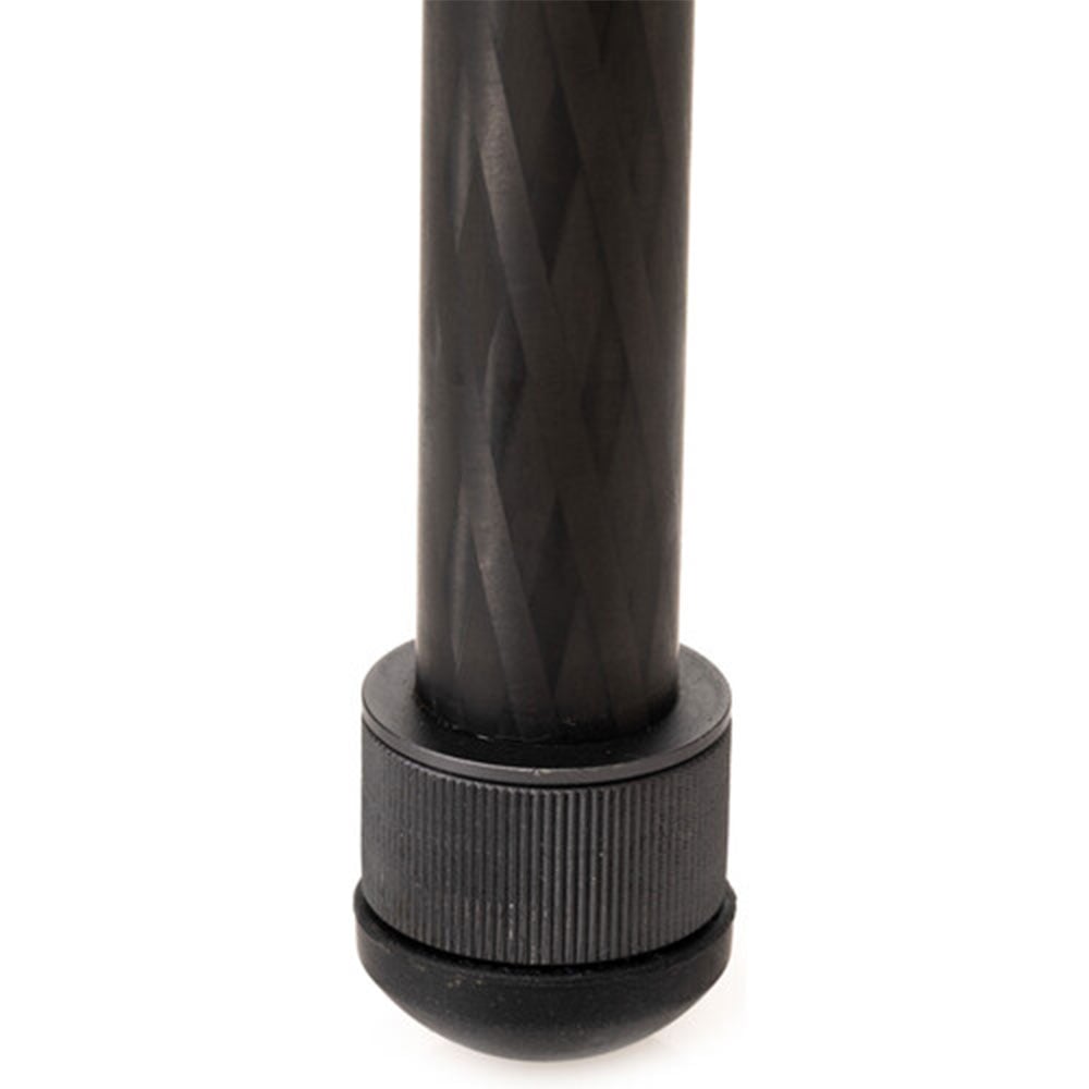 Benro SupaDupa carbon-fiber monopod with integrated pan‑tilt head, twist‑lock sections and spiked/rubber rotating foot.