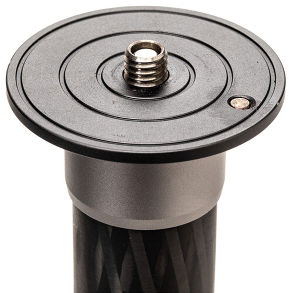 Benro SupaDupa carbon-fiber monopod with integrated pan‑tilt head, twist‑lock sections and spiked/rubber rotating foot.