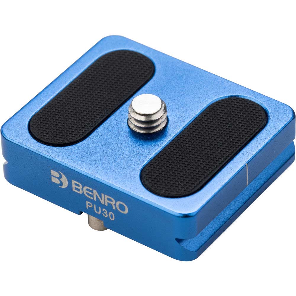 Benro PU-120 Quick Release Plate, 30mm aluminium Arca-type plate for secure camera mounting.