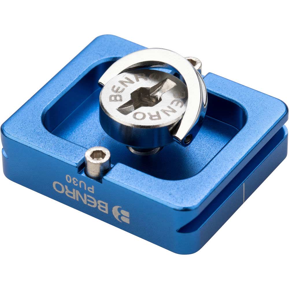 Benro PU-120 Quick Release Plate, 30mm aluminium Arca-type plate for secure camera mounting.