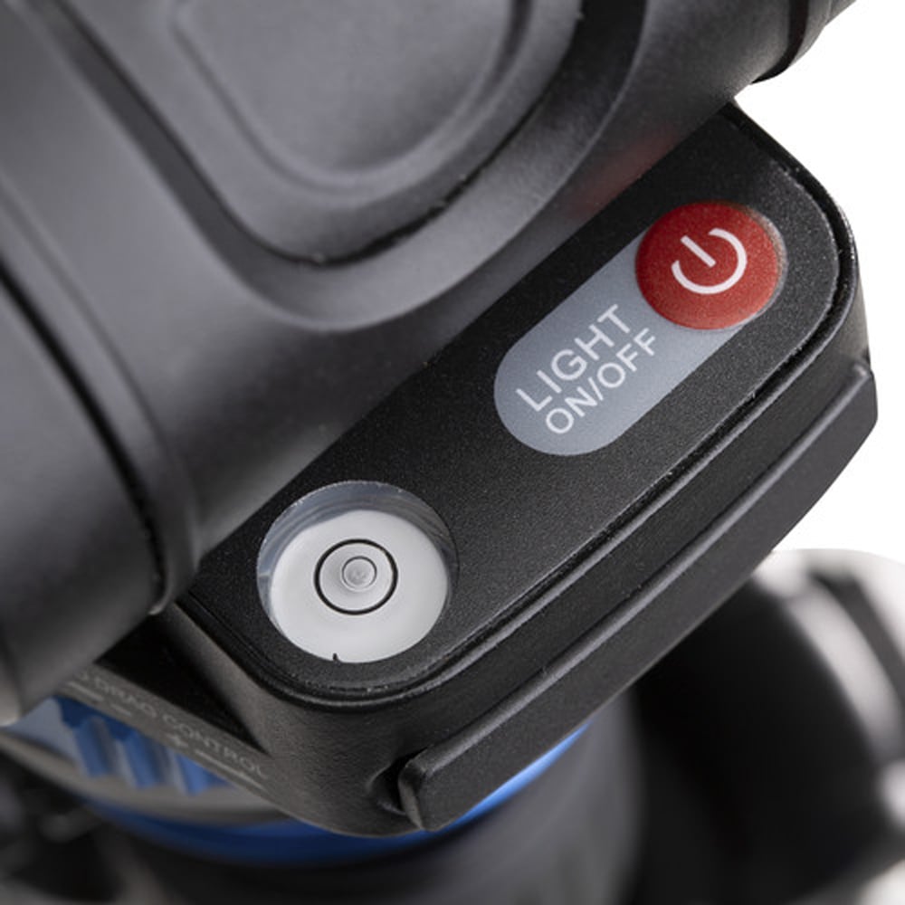 Benro S6Pro Fluid Video Head in matte black with grey detailing, featuring smooth pan and tilt control knobs, built-in bubble level, detachable quick‑release plate, and fluid damping system designed for professional video stabilization.
