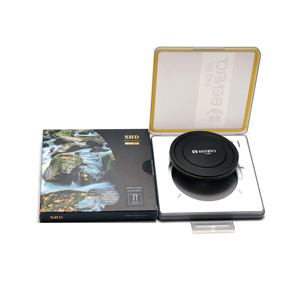 Benro SHD-1000U camera stabilizer with packaging on a white background