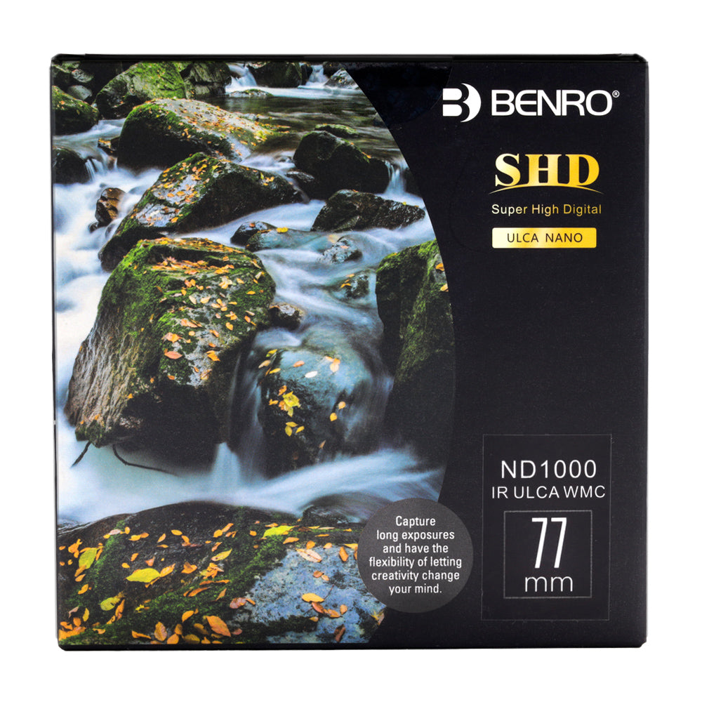 Benro SHD 10-Stop ND Filter (77mm) – professional-grade neutral density filter for long exposure and creative control in bright lighting.
