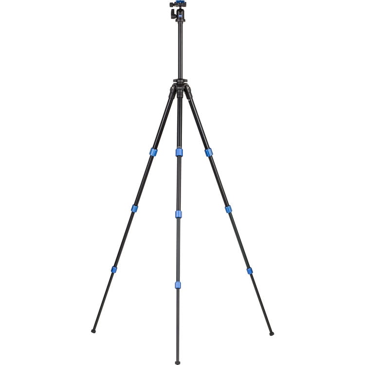 Benro Slim Tripod Kit in silver aluminum with twist‑lock legs and small pan‑tilt head.