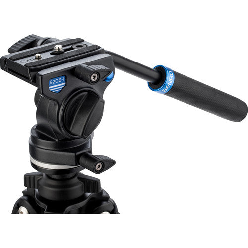 Benro Slim Twist aluminium travel tripod kit – compact, lightweight with twist‑lock legs and S2 pan‑tilt head.