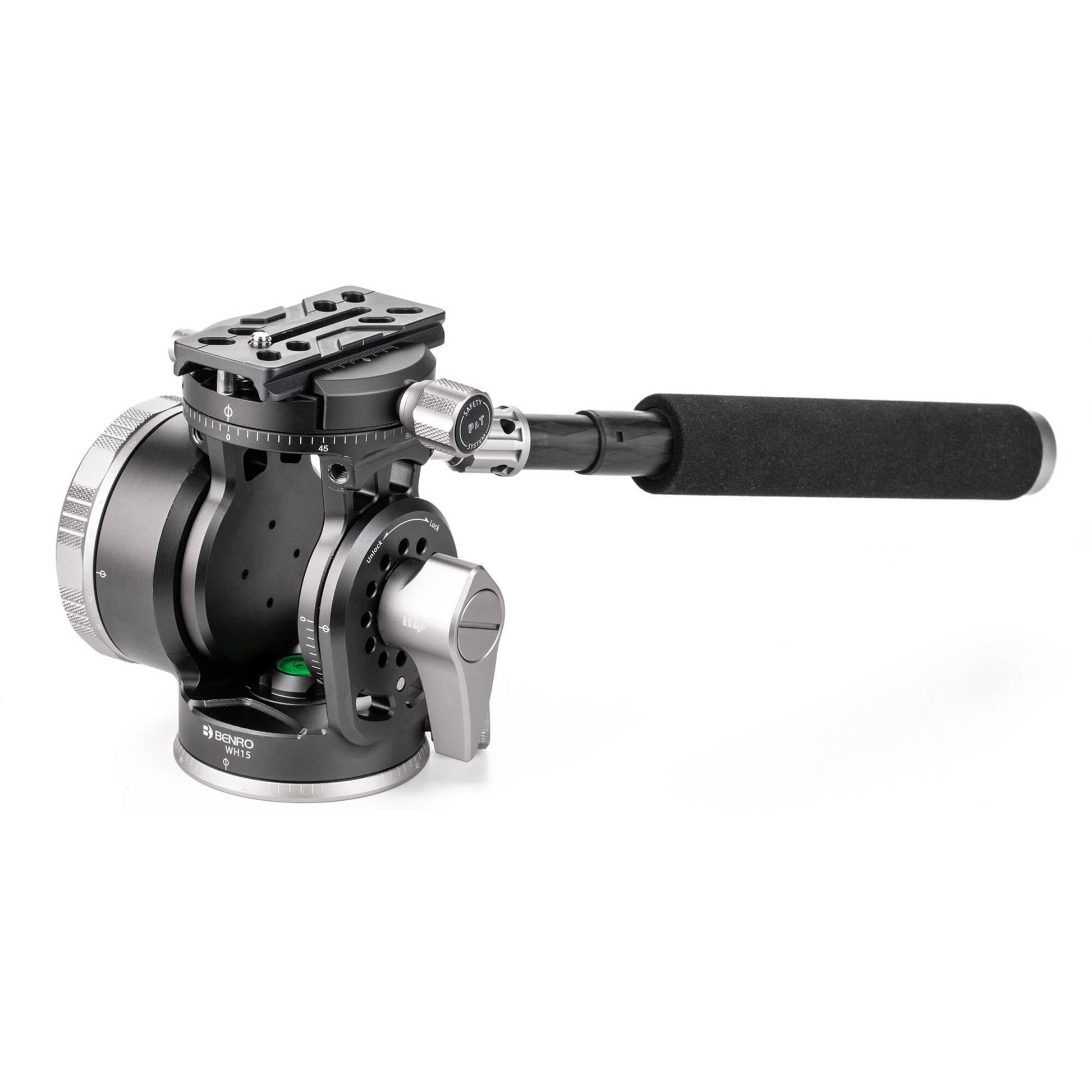 Benro WH15 Wild Head video tripod head with 8-stop counterbalance, dual panoramic function, and 15 kg load capacity for smooth, stable shooting.