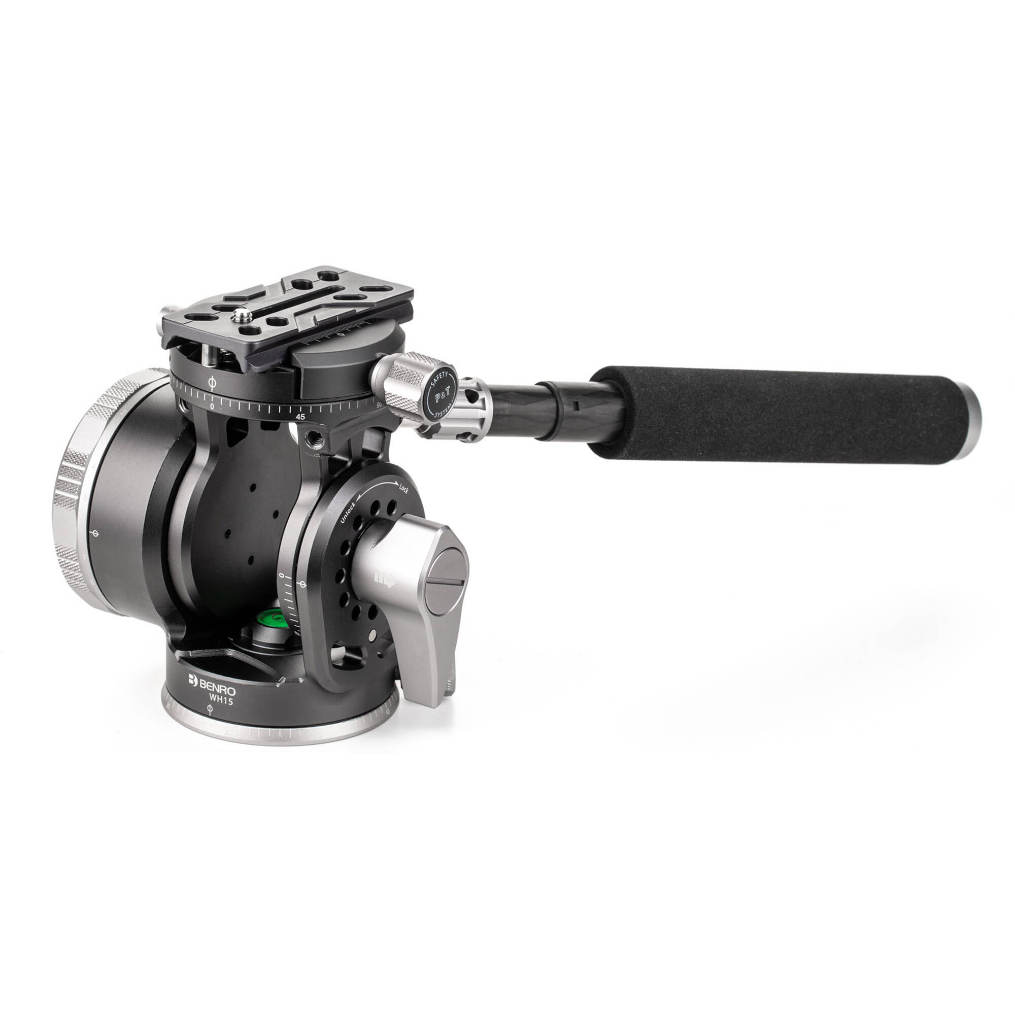 Benro WH15 Wild Head video tripod head with 8-stop counterbalance, dual panoramic function, and 15 kg load capacity for smooth, stable shooting.