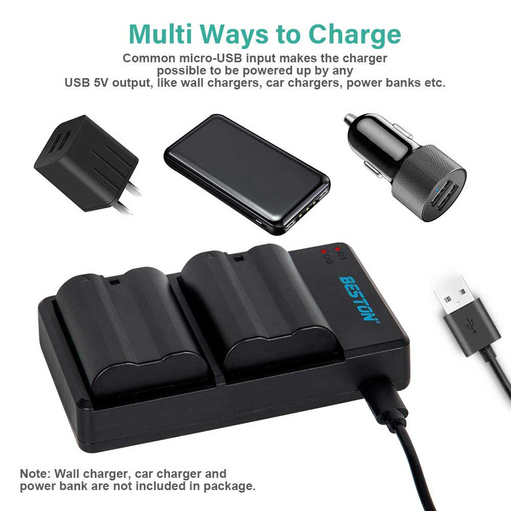 Beston Dual Charger with EN-EL15 Batteries