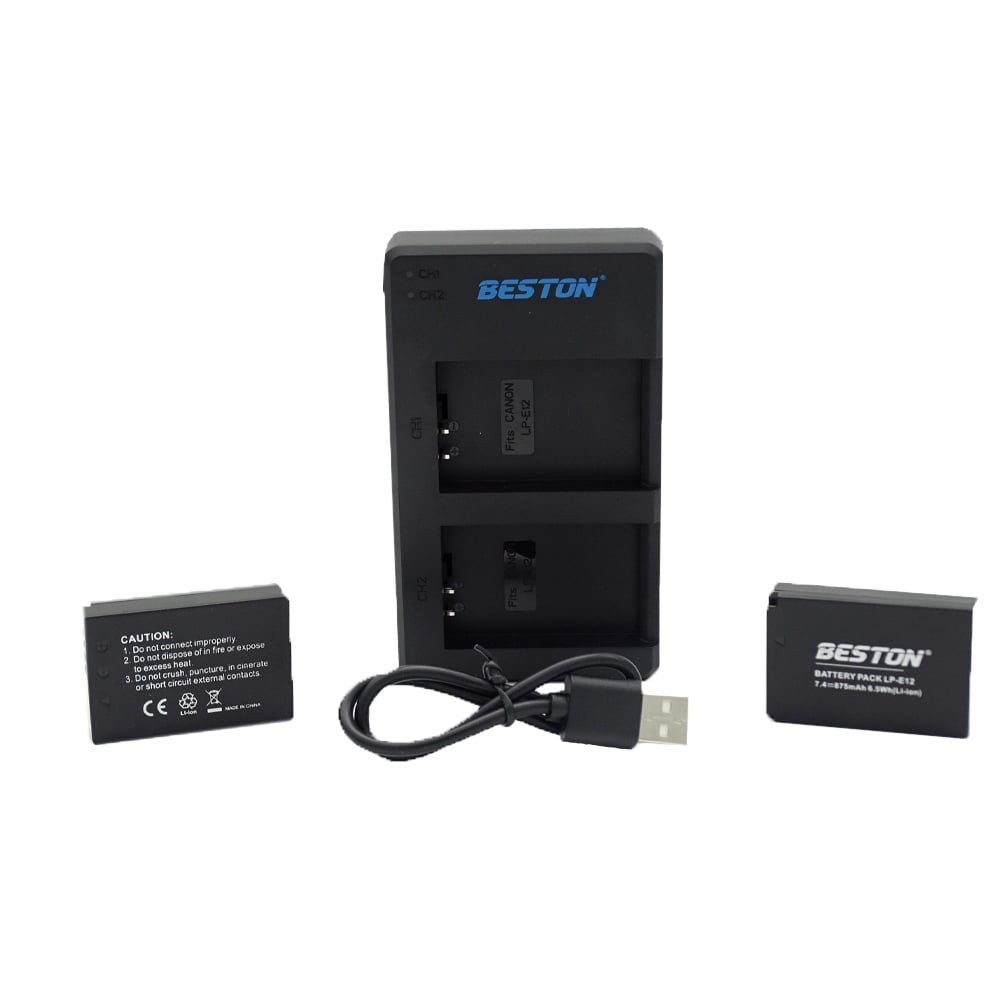 Beston Dual Charger with LP-E12 Batteries