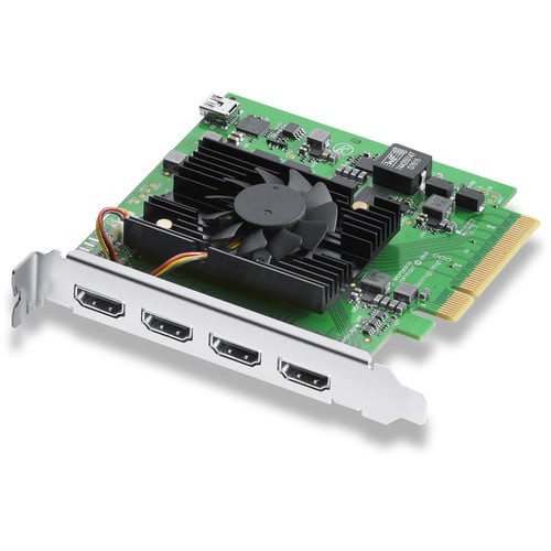 The Blackmagic Design Decklink Quad HDMI Recorder Capture Card boast high-resolution 4K video and audio for streaming or editing applications with DeckLink.