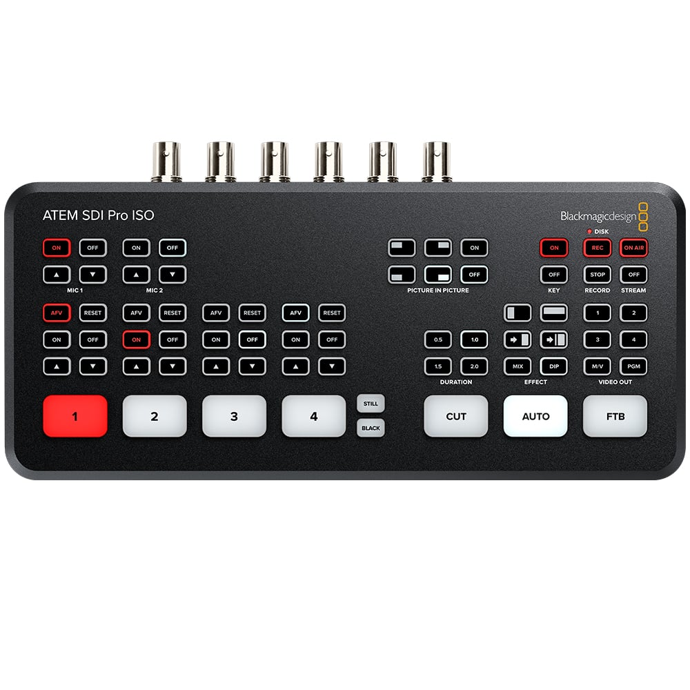 Stream professional events to YouTube, Facebook and Twitch. Portable solution for on-location live production that connects high-end cameras and recorders.