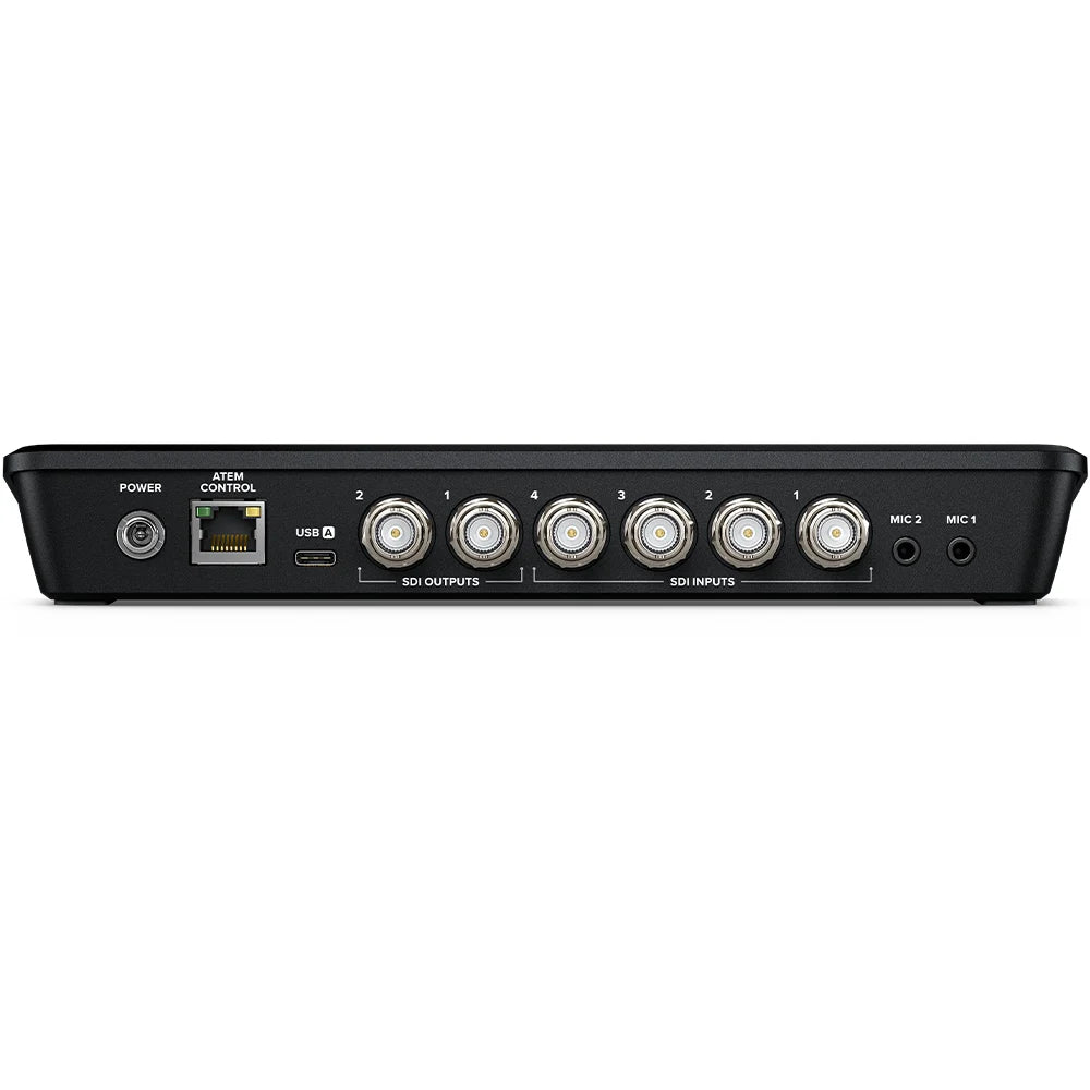 The creative control you need for on-location live productions. Features 4 SDI inputs, USB webcam, 2 SDI outputs, Fairlight audio mixer, DVE and more.