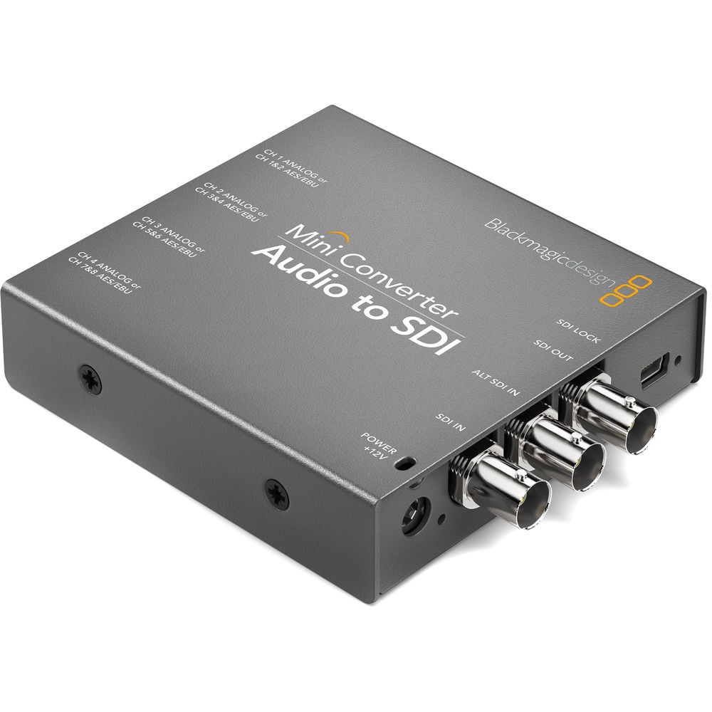 Blackmagic Design Mini Converter Audio to SDI on a white background