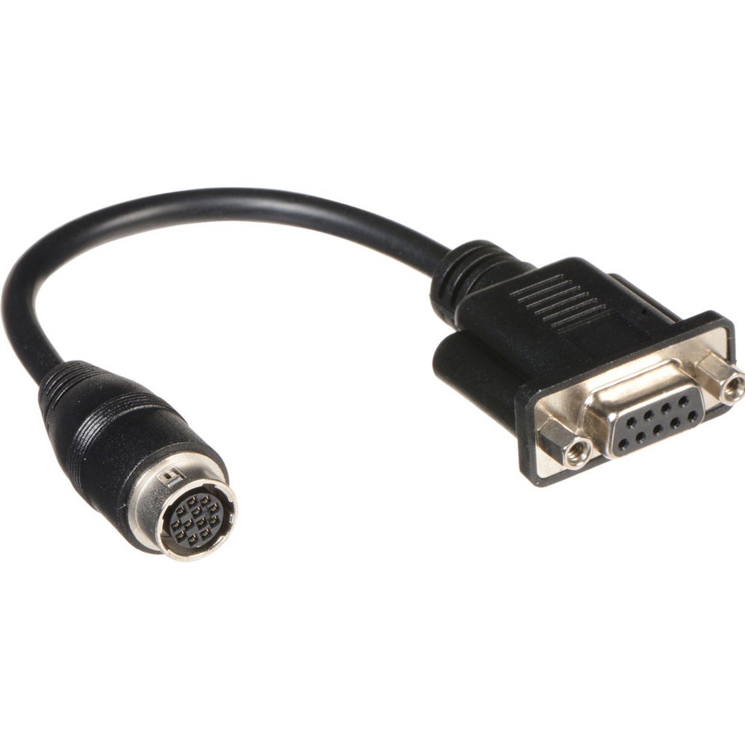 The Blackmagic Design Lens Adaptor Cable for Micro Studio Camera connects to the connector on the expansion break out cable supplied with the camera.