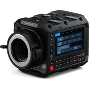 Blackmagic Design Pyxis 12K EF with full-frame 12,288 x 8040 RGBW sensor, Canon EF mount, 16 stops dynamic range, dual CFexpress slots, and versatile mounting options for professional digital film production.