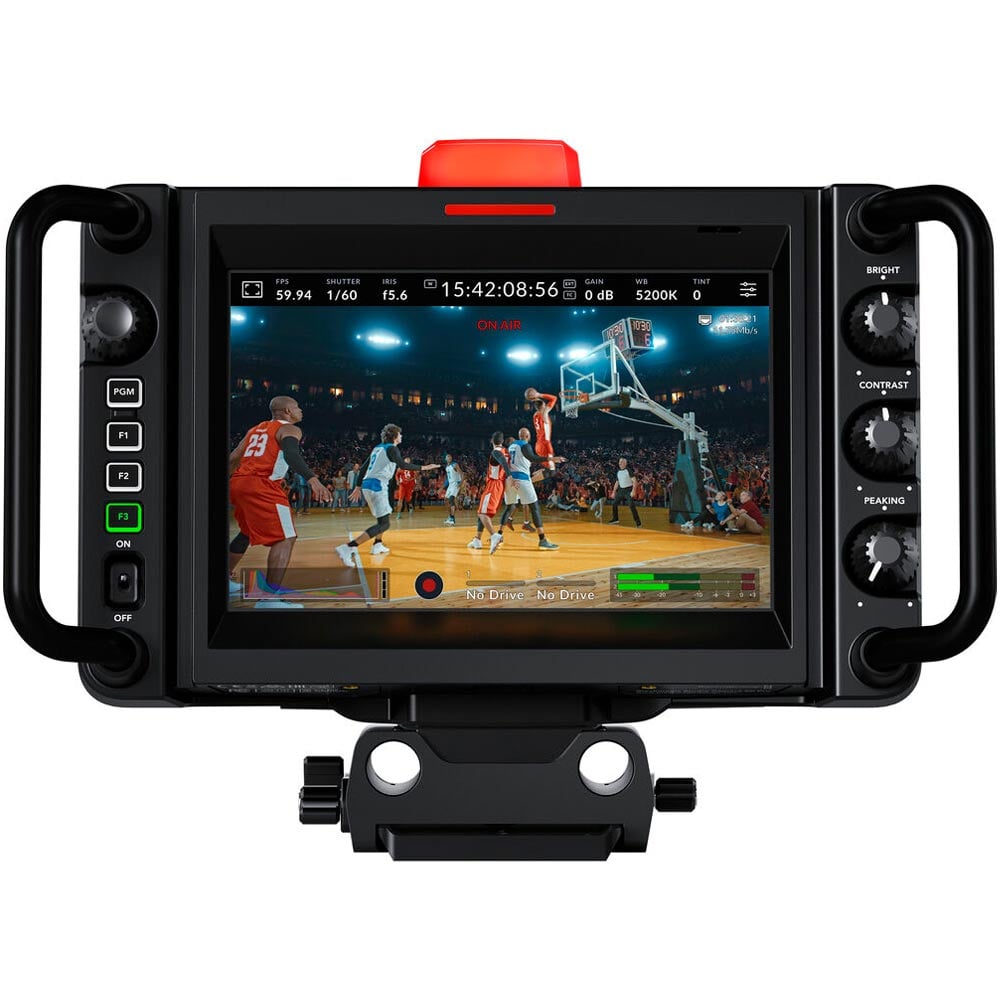 Blackmagic Design Pocket Cinema Camera 6K Pro (Body Only) with Super 35 HDR sensor, Canon EF mount, 13 stops dynamic range, dual native ISO up to 25,600, built-in 4-stop ND filters, 5” HDR touchscreen, Blackmagic RAW recording, and USB-C direct recording.
