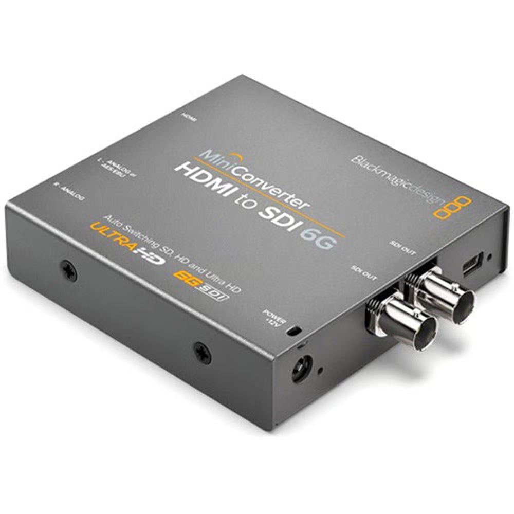 HDMI to SDI 6G converter with Blackmagic Design branding on a white background