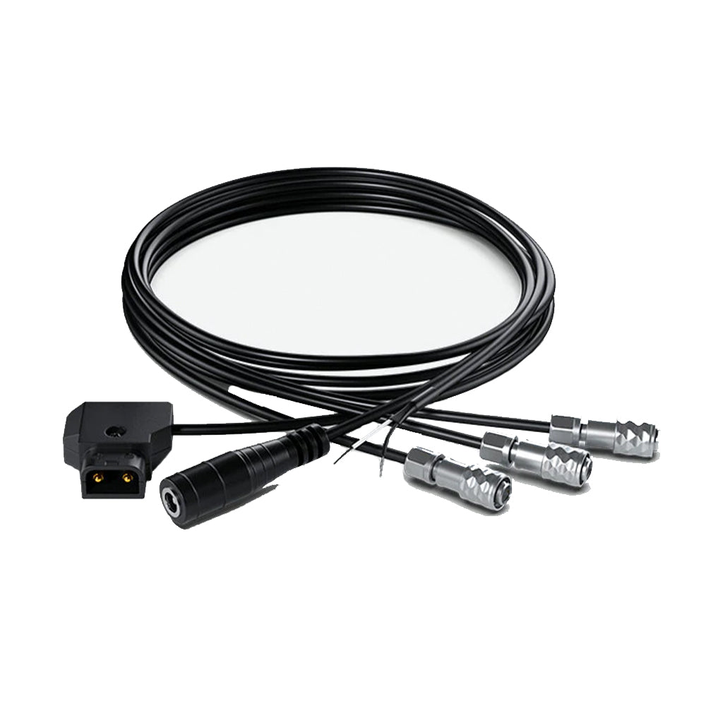 This Blackmagic Design Cable Pack lets you conveniently power your Pocket Cinema Camera 4K from a variety of different power sources.