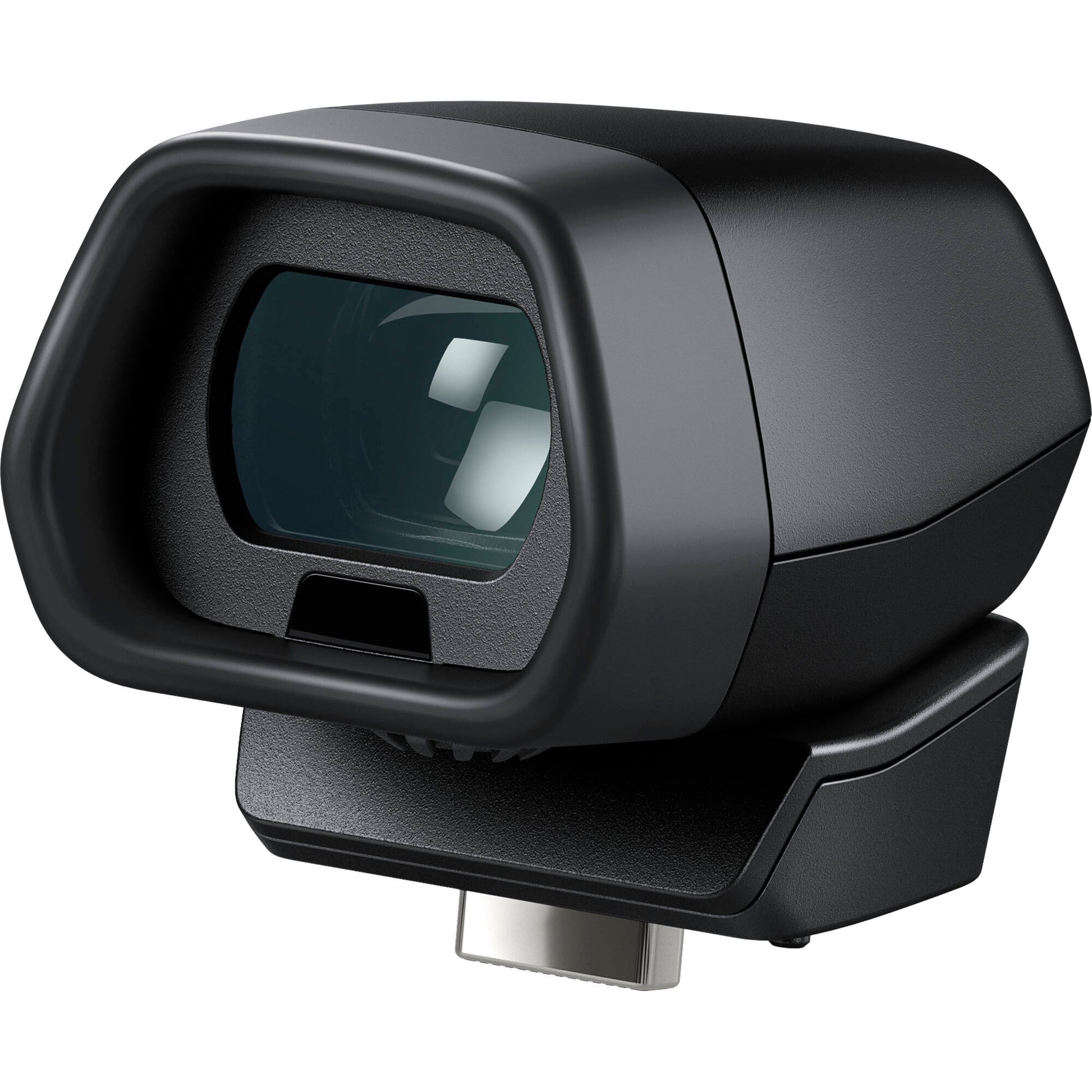 This optional viewfinder fits into the EVF slot on the Blackmagic Design Cinema Camera 6K Pro and it locks using an integrated M4 screw.