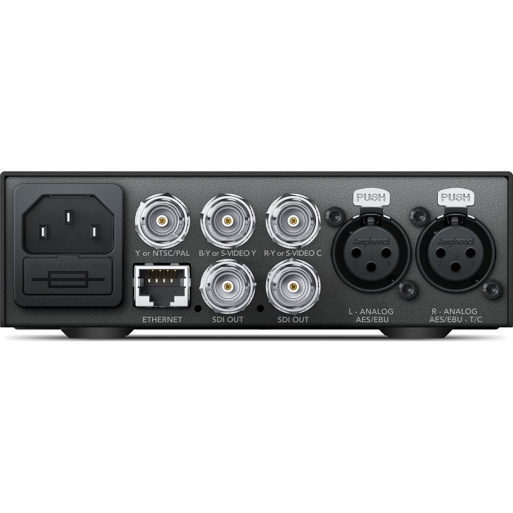 Convert from 12G-SDI to Analog with the Blackmagic SDI to Analog Mini Converter. Ideal for all broadcast and post-production.