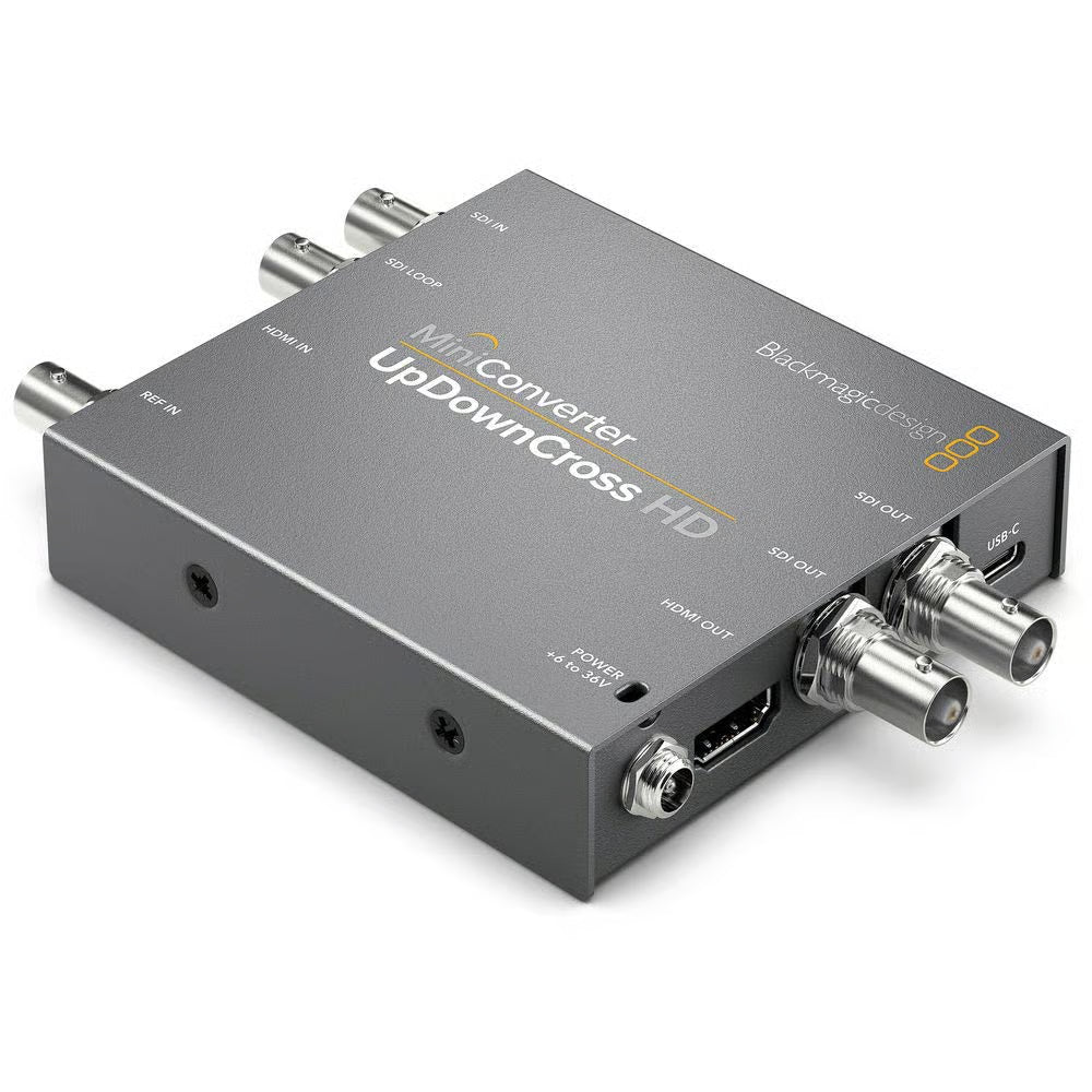 Blackmagic Design broadcasting solution that converts from SD, HD, 3G and 6G‑SDI video to analogue in HD/SD component, NTSC and PAL video.