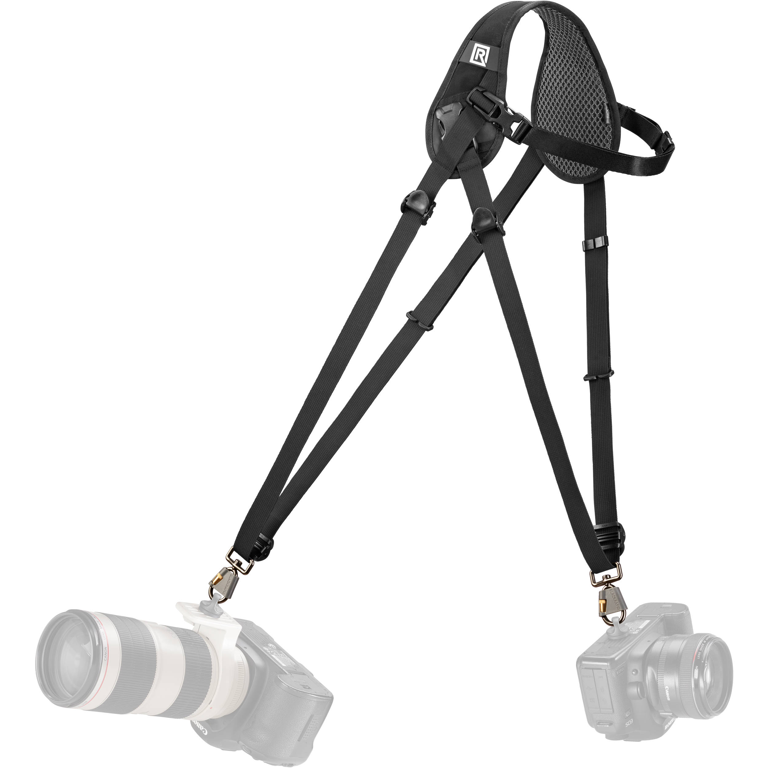 BlackRapid Curve Breathe Camera Strap – ergonomic camera strap with breathable padding and quick-adjust design for comfortable, secure carrying on the shoulder.