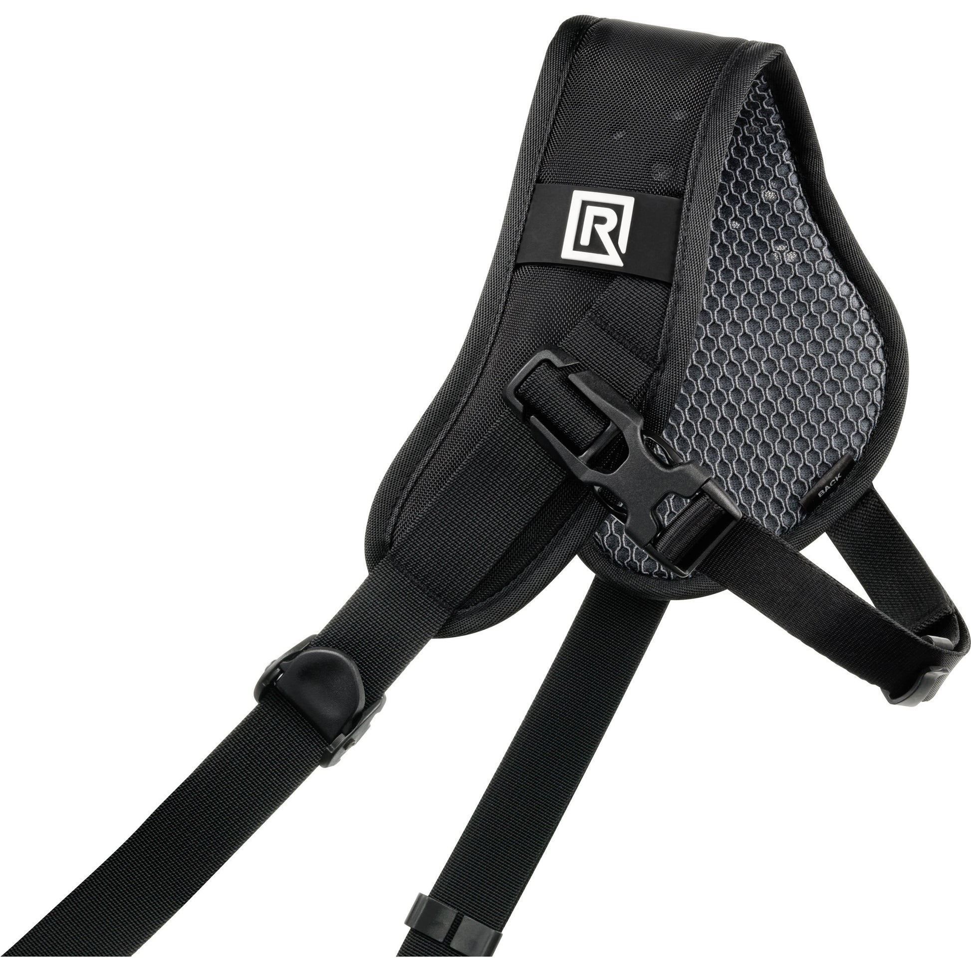 BlackRapid Sport Breathe Camera Strap – lightweight, ergonomic strap with breathable padding designed for comfortable all-day camera carrying during active shoots.