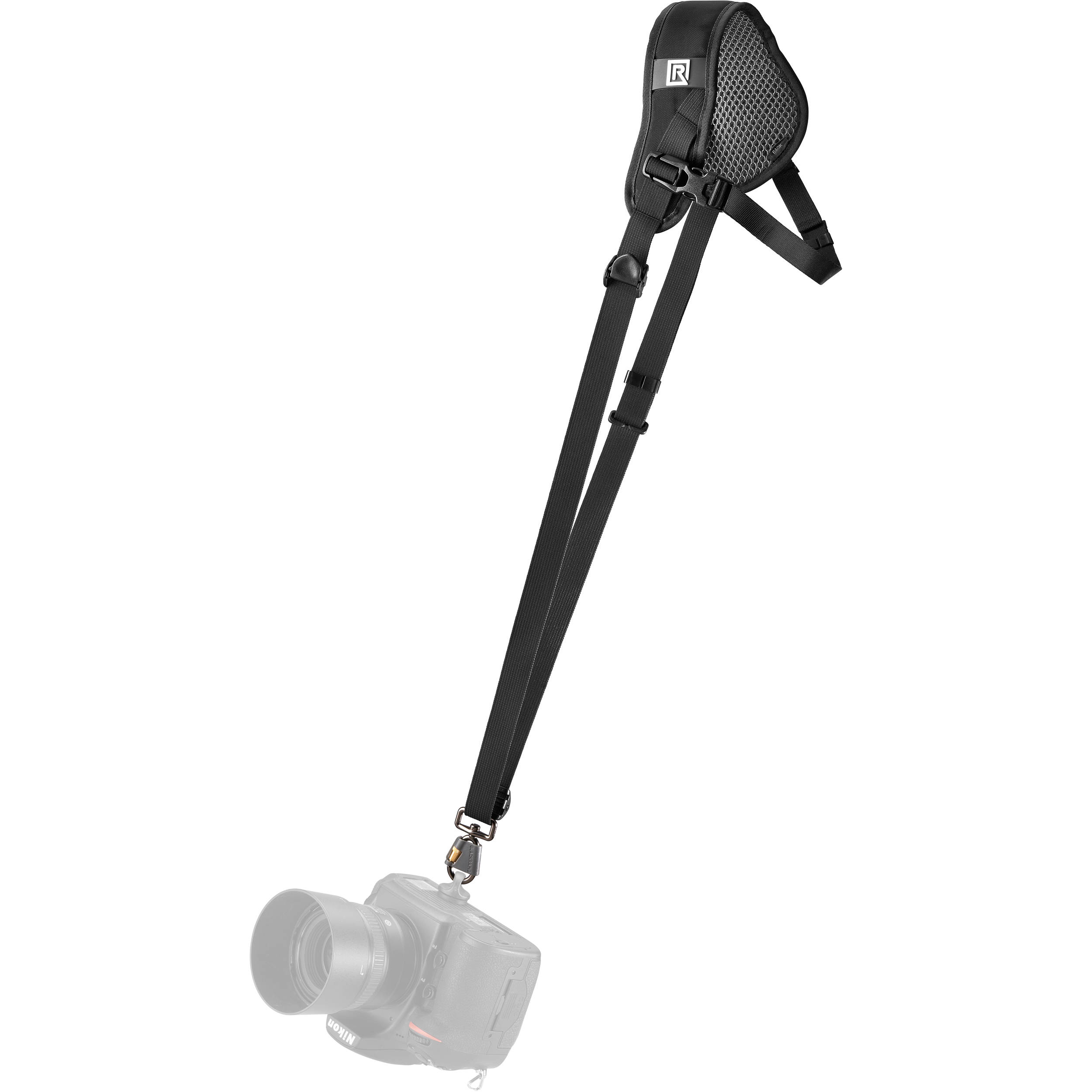 BlackRapid Sport Breathe Camera Strap – lightweight, ergonomic strap with breathable padding designed for comfortable all-day camera carrying during active shoots.