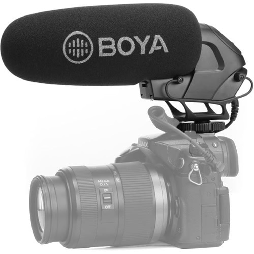 The BOYA BY-BM3030 On-Camera Supercardioid Shotgun Microphone provides quality sound that can be mounted on a camera or boom pole.