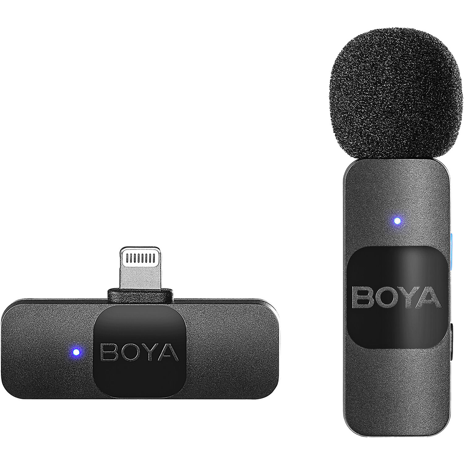 Boya BY-V1 Wireless Microphone – ultra-compact single-channel mic system with Lightning connector for iPhone, ideal for solo content creators.