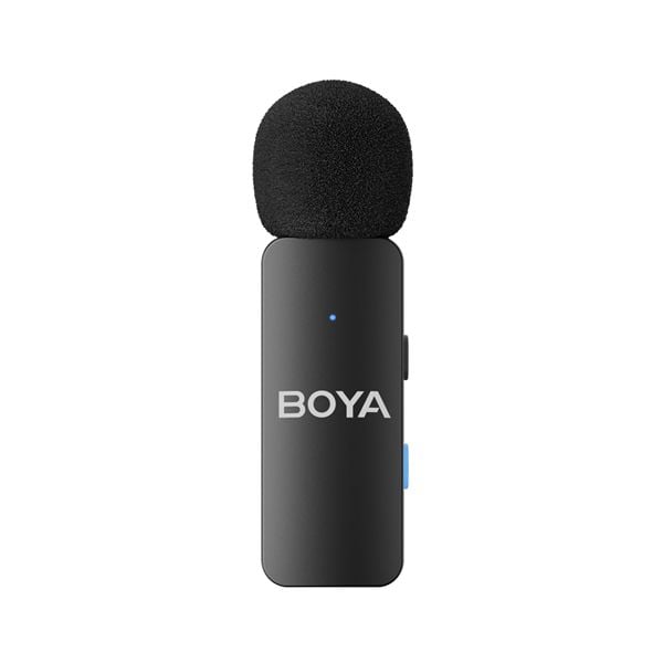Boya BY-V4U Four-channel Wireless Microphone System (USB-C) with 4 transmitters, 200m range, plug-and-play USB-C receiver, dual noise cancellation, 6-hour battery life, and omnidirectional mics for clear audio recording.