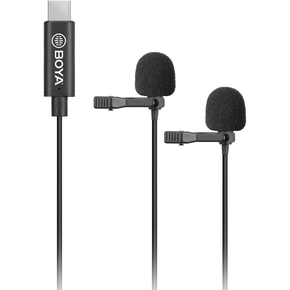 The Boya BY-M3D with two lavalier mics for two-person interview allows you to easily record a variety of speaking and presenting styles | Buy at Outdoorphoto