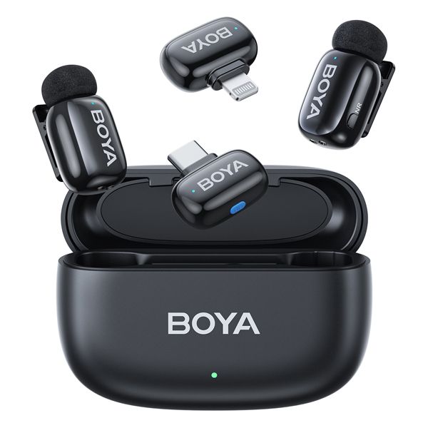 Boya Mini-12 Ultra-Mini Wireless Microphone (USB-C and Lightning)