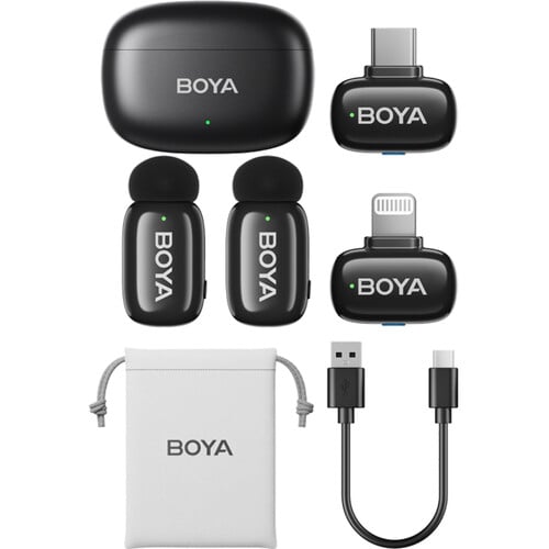 Boya Mini-12 Ultra-Mini Wireless Microphone (USB-C and Lightning)